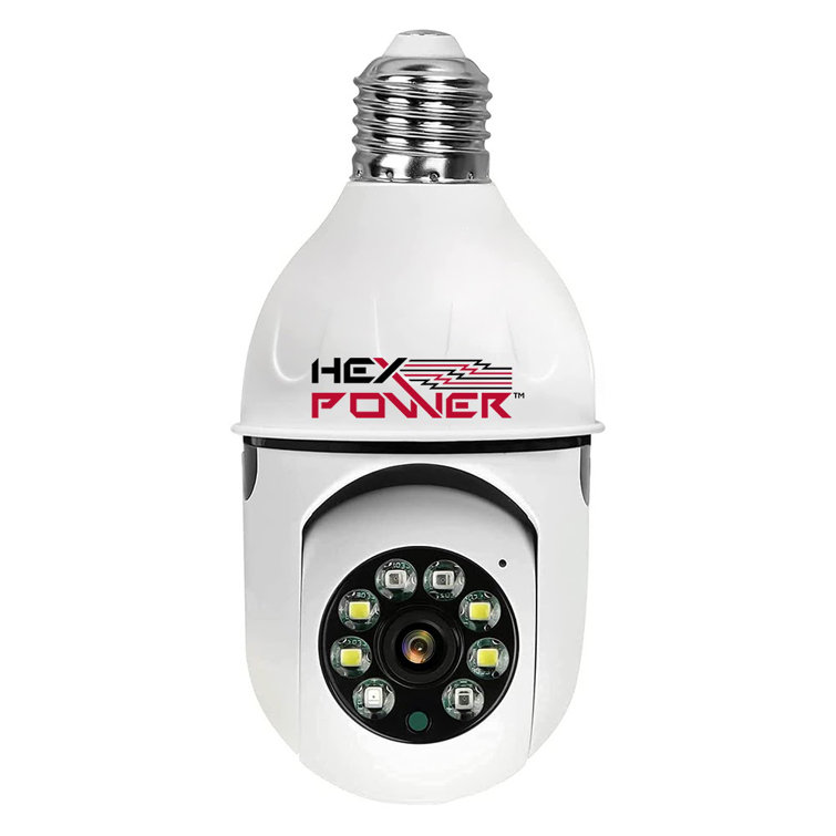 NATO Sporty Light Bulb Security Camera, HEX Power 360 Degree Pan Tilt